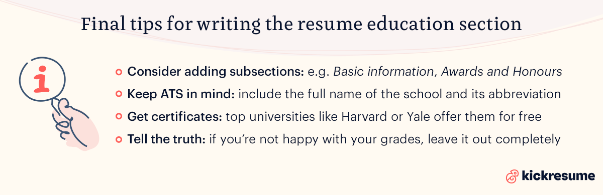 how to put education on your resume