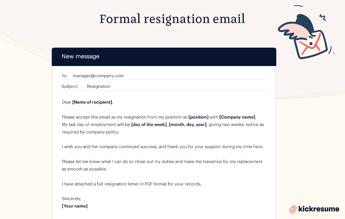 formal resignation email