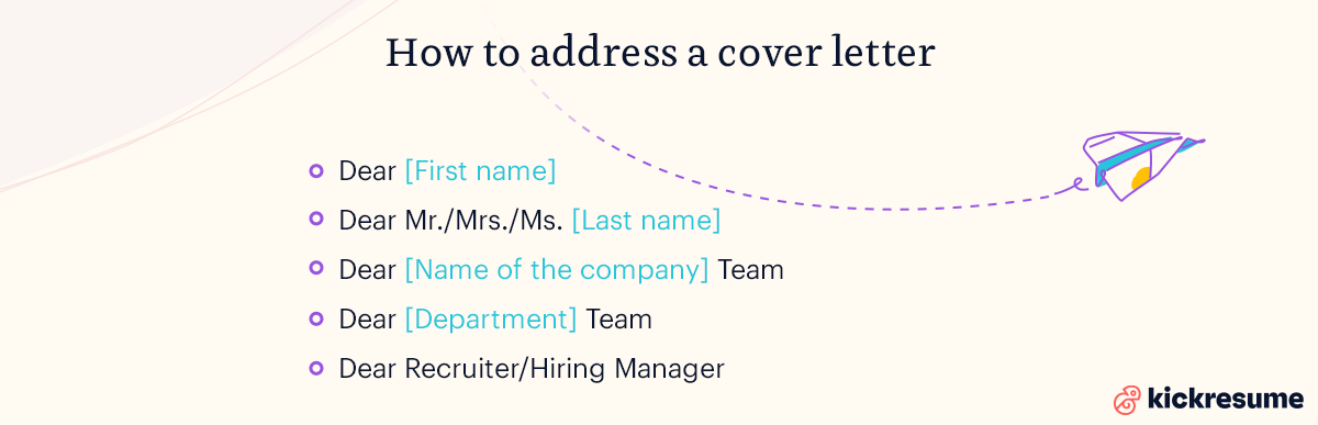 how to address a cover letter