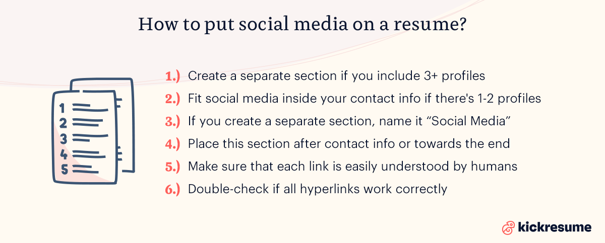How to put social media on resume