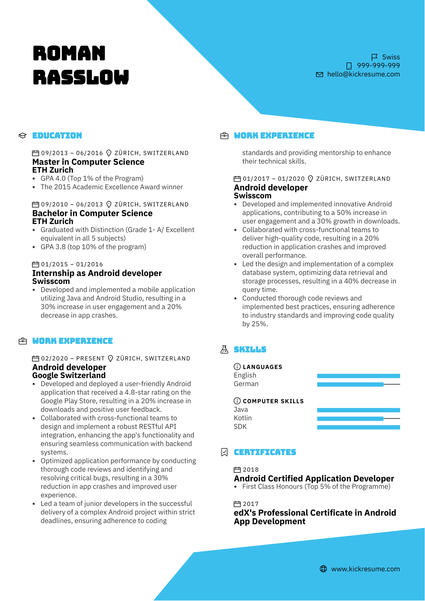 Human Resources Intern Resume Example