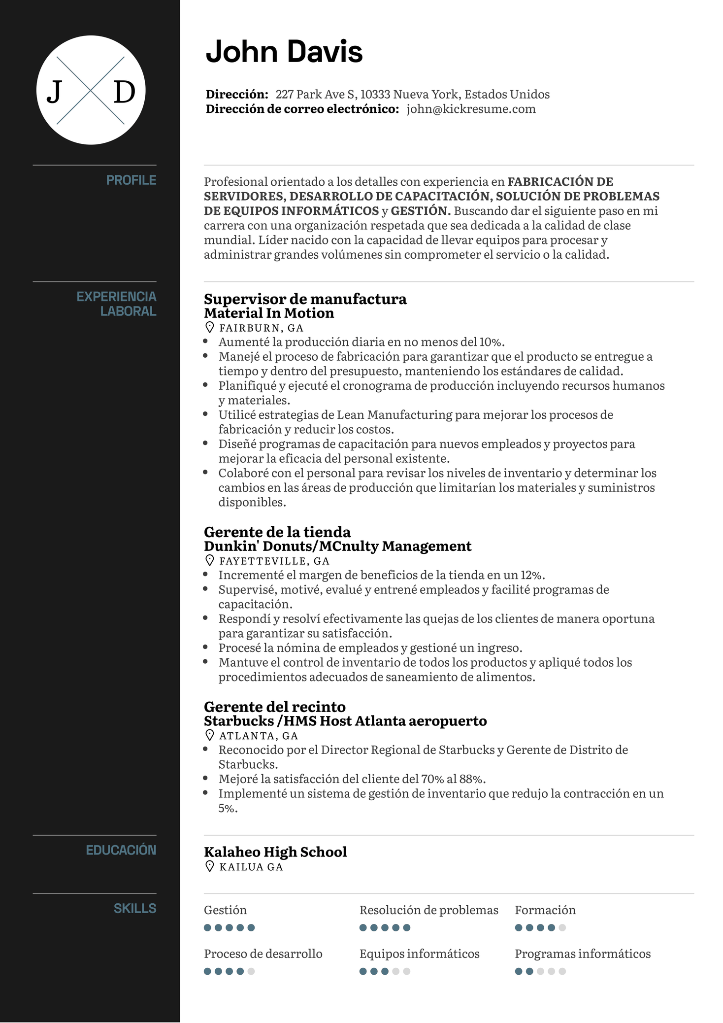 Pharmacy Business Manager CV Example