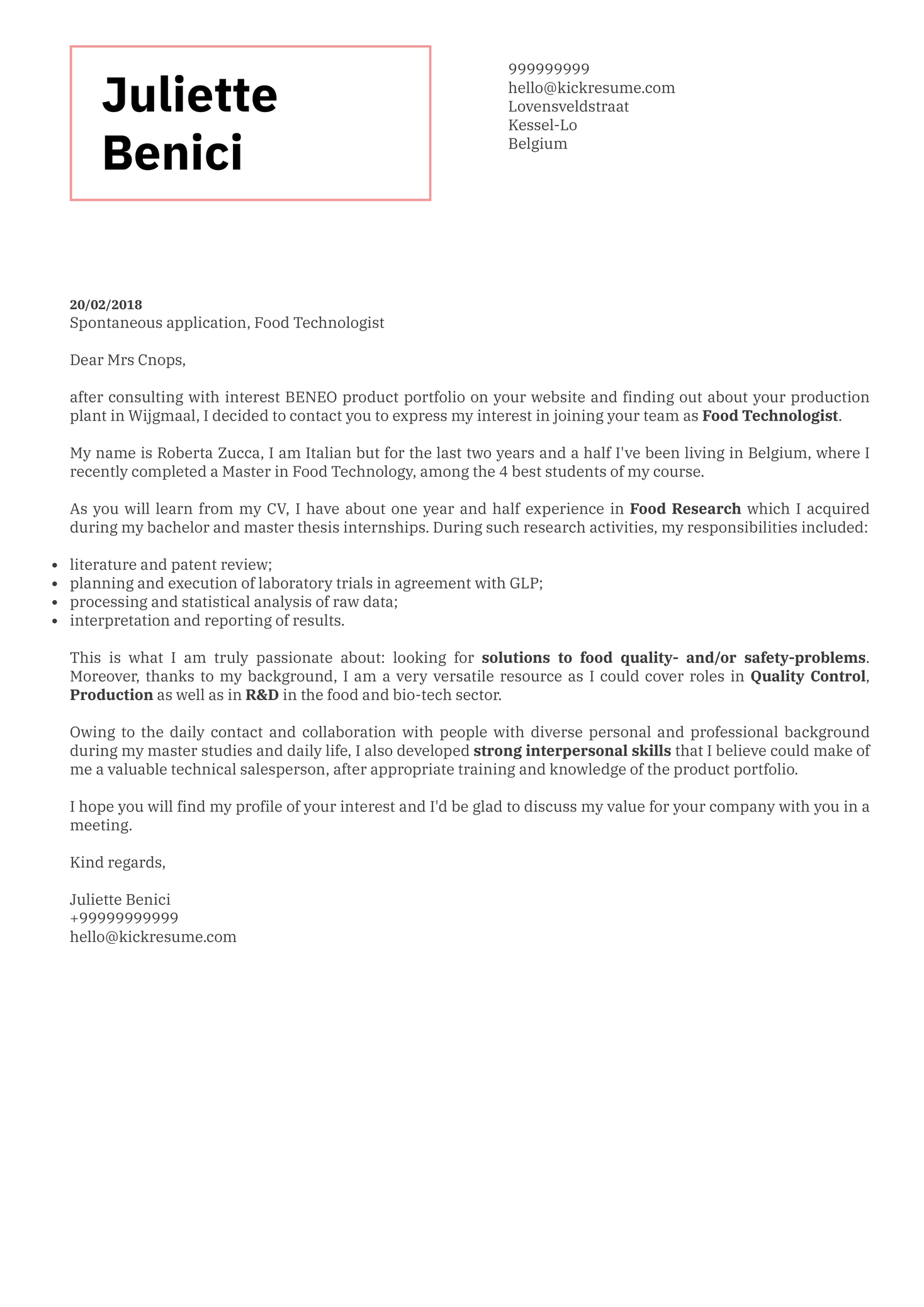 Quality Control Project Technician Cover Letter