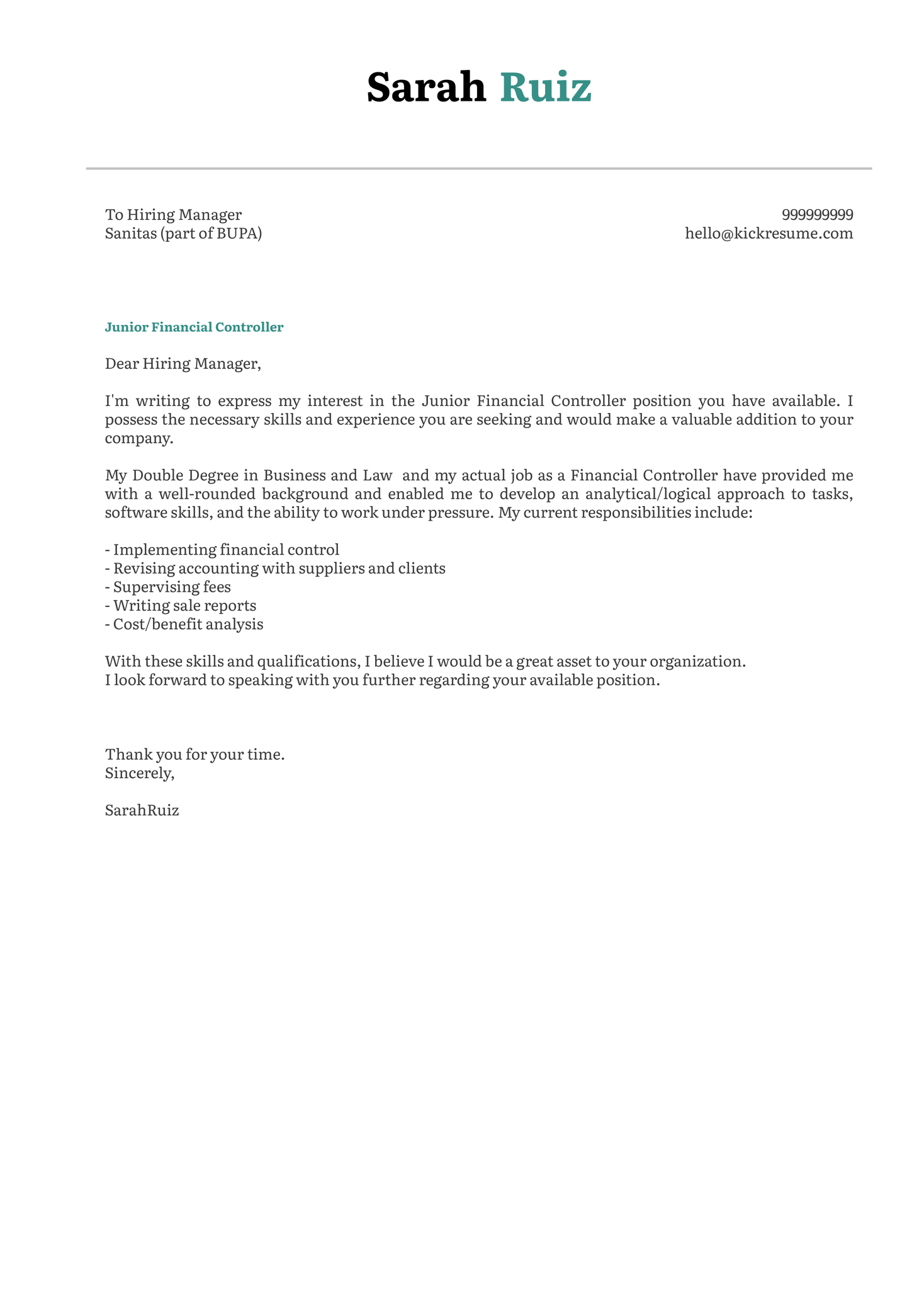 DSP Engineer Cover Letter Template