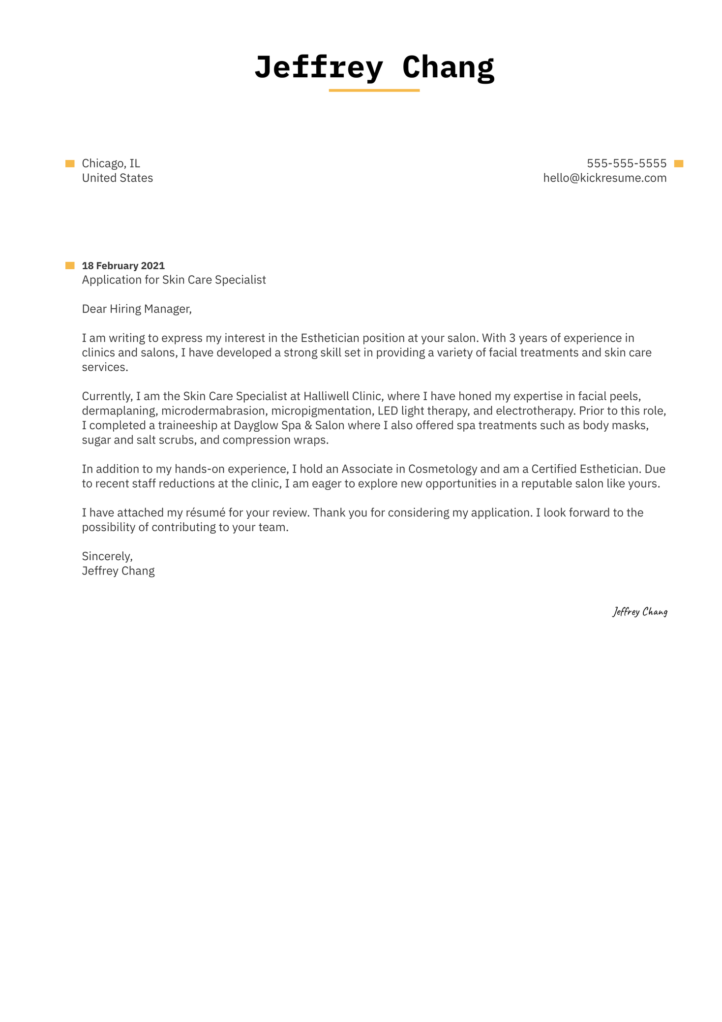 SAP Technical Consultant Cover Letter Template