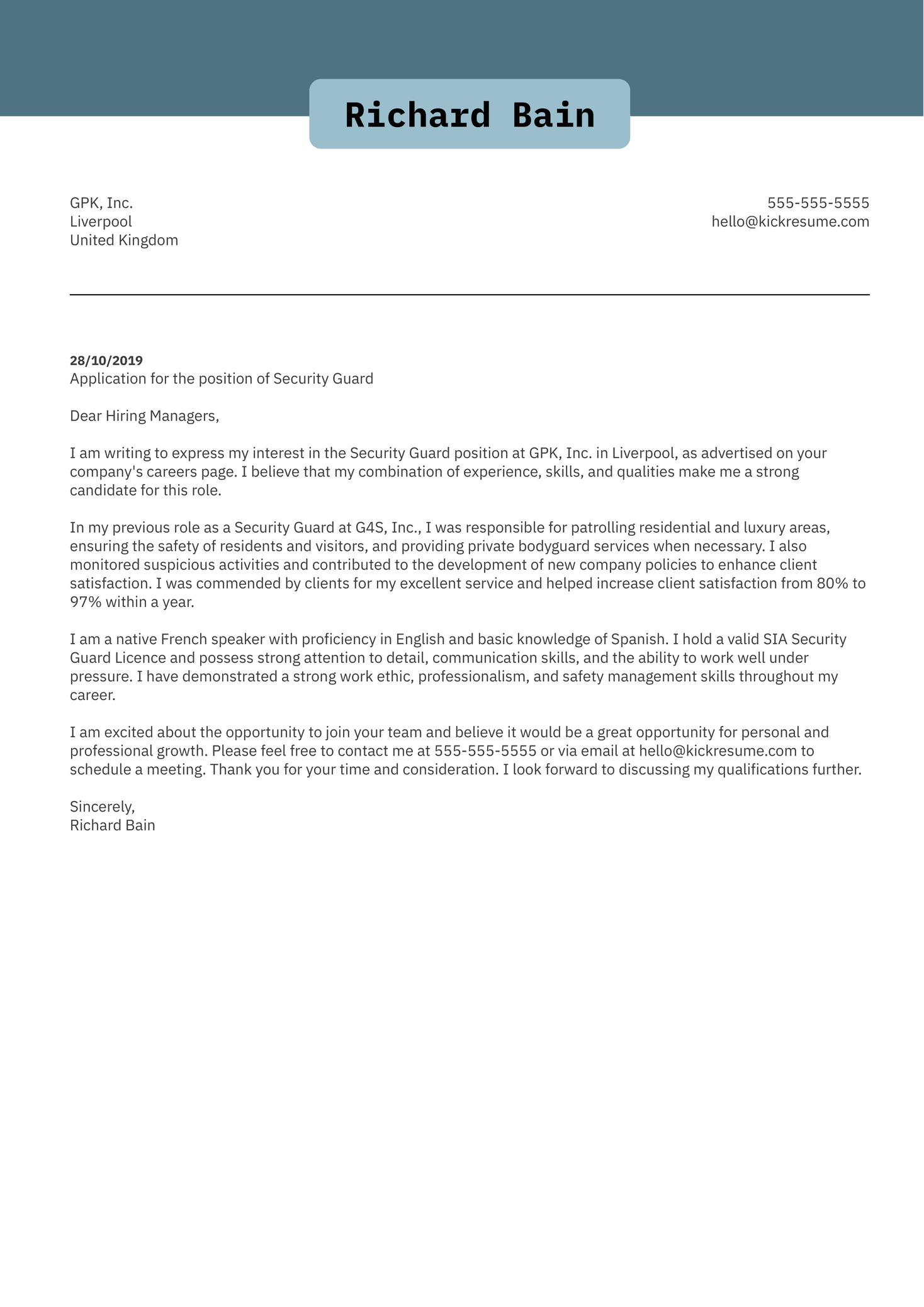 Speech Pathologist Cover Letter Template