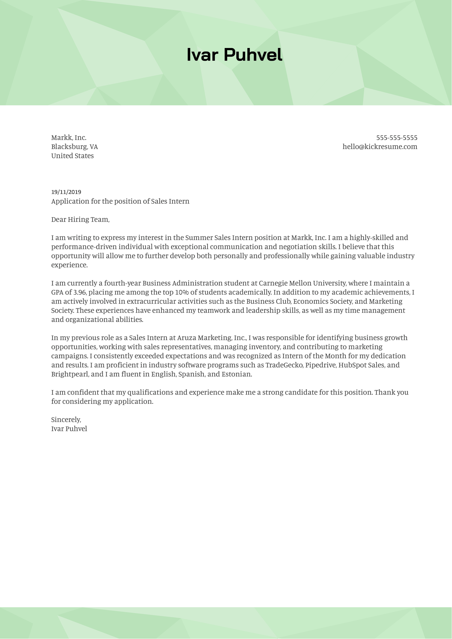 Recreation Therapist Cover Letter Example