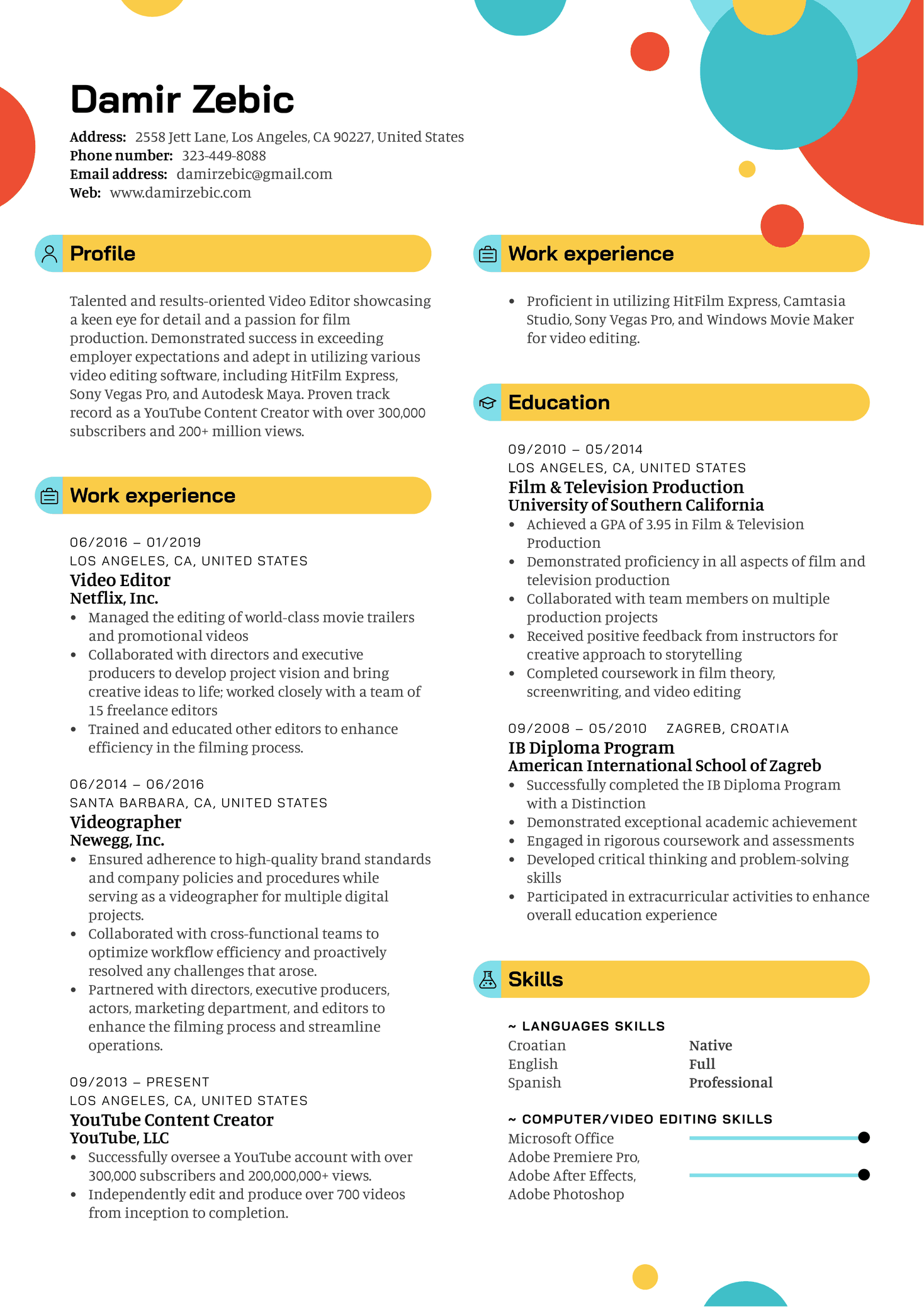 Senior Creative Operations Manager CV Example