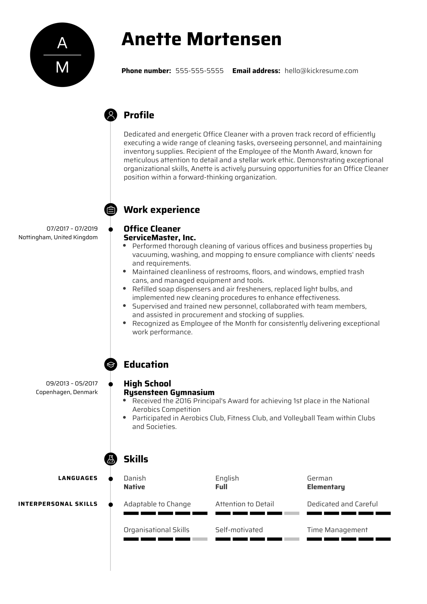 Dell Junior Product Line Manager Resume Template