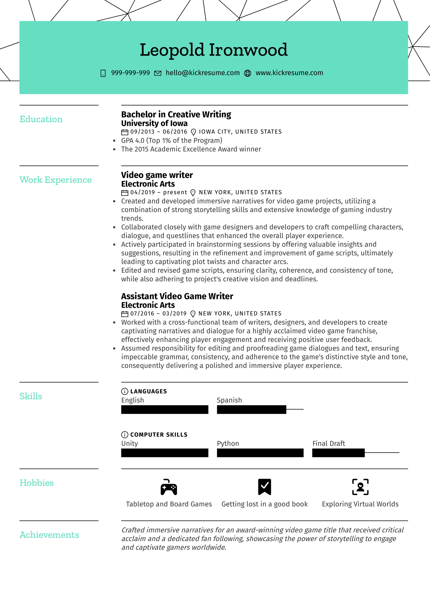 Quality Assurance Engineer Resume Example