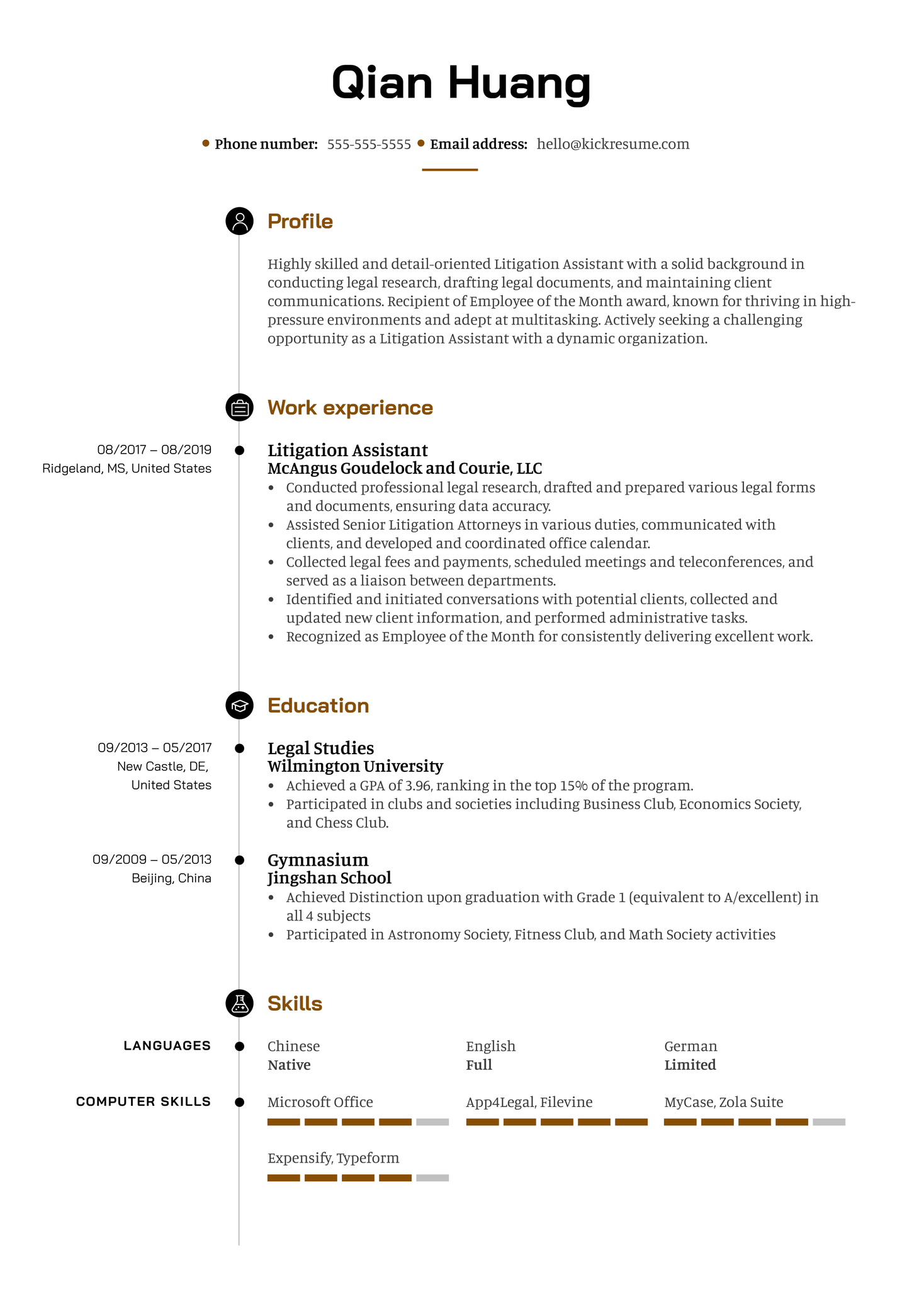 Electrical Assistant CV Example