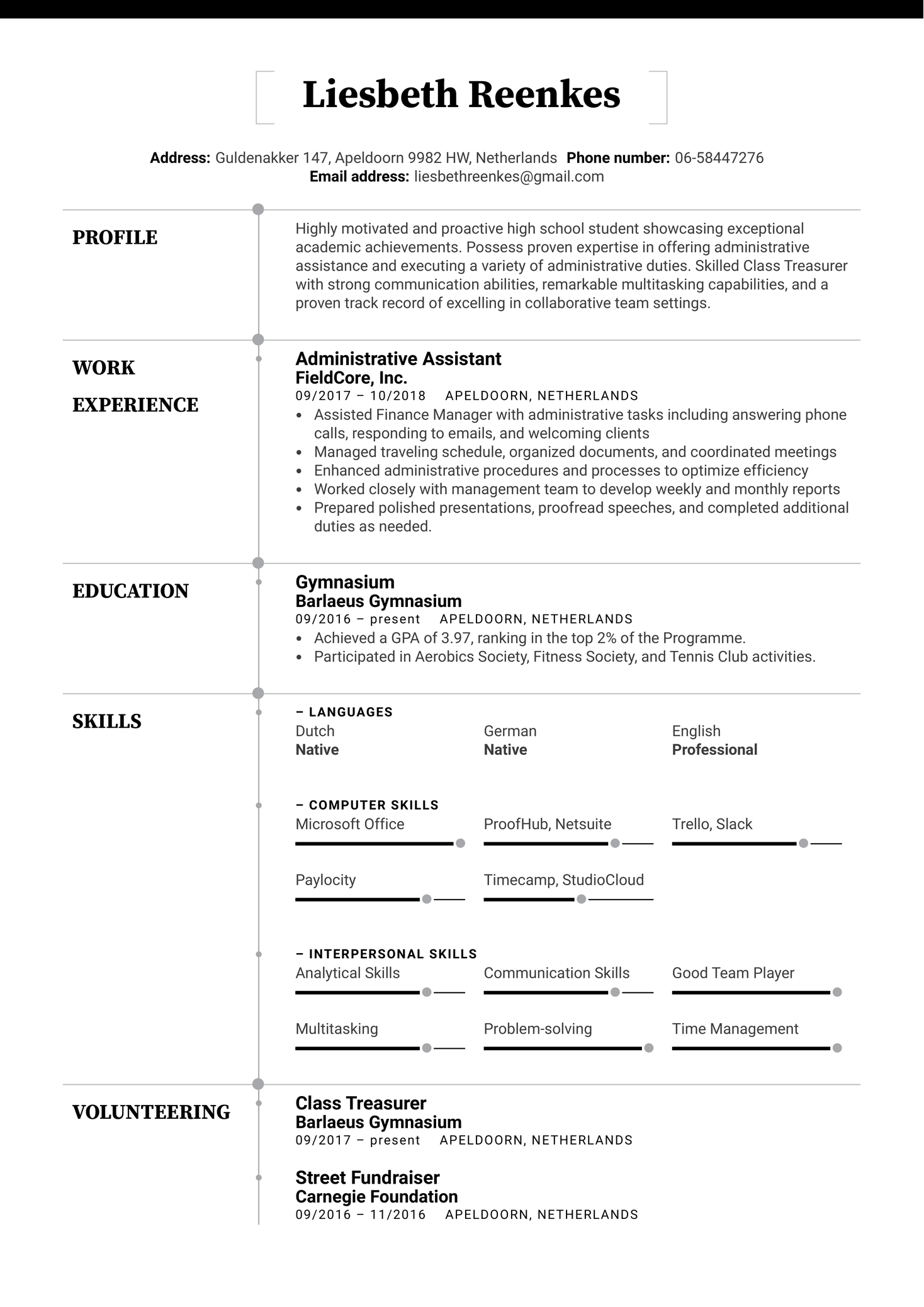 Junior Software Developer CV Sample