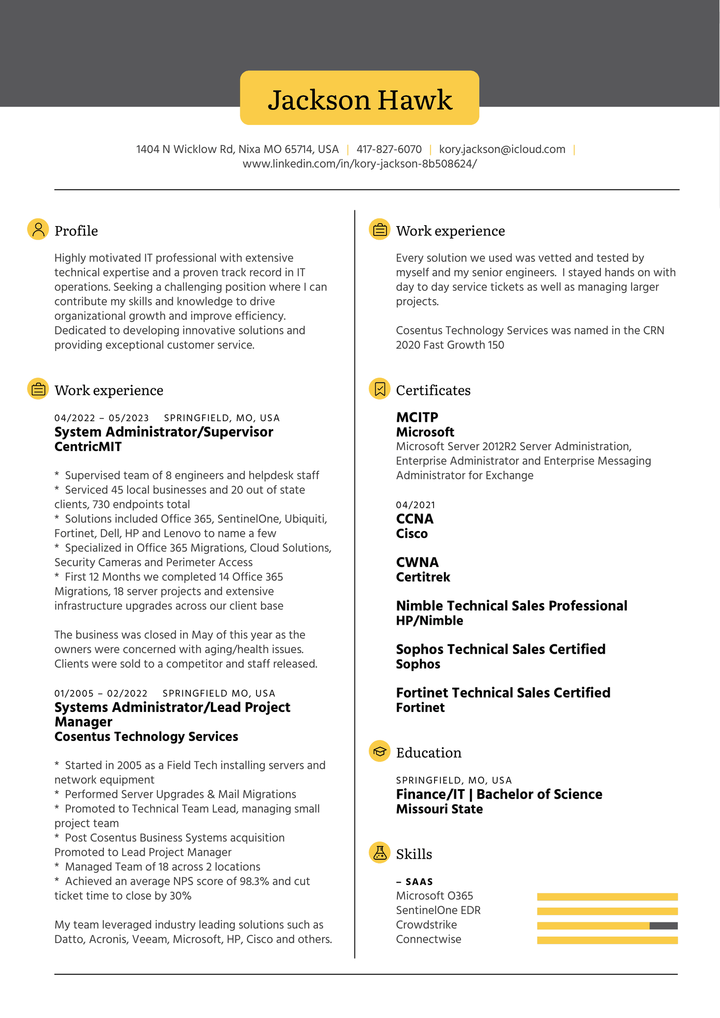 Business Analyst Resume Sample