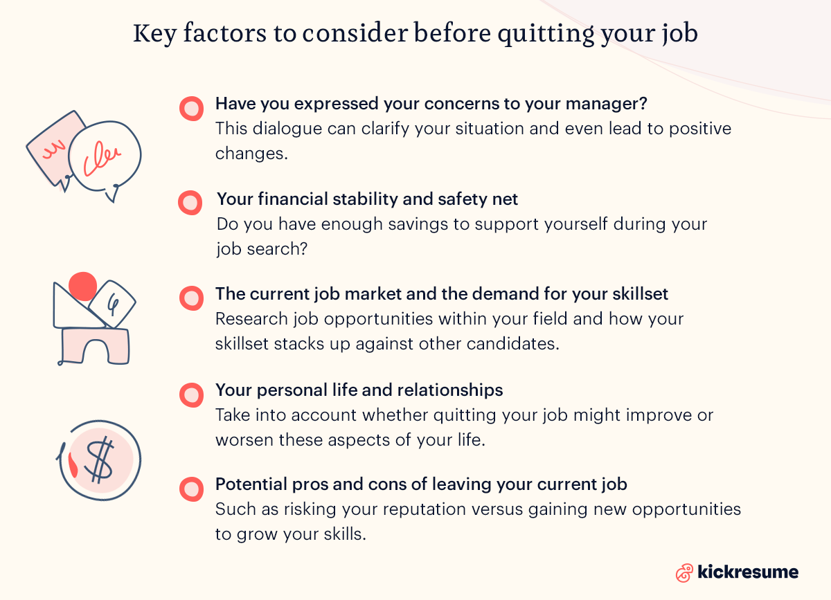 Key factors to consider before quitting your job