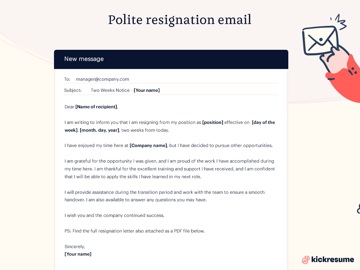 polite resignation email