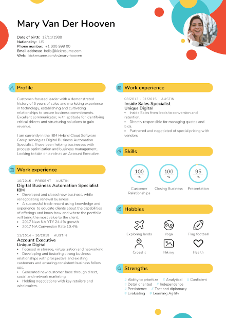 Resume created by Kickresume