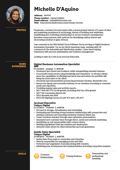 resume example