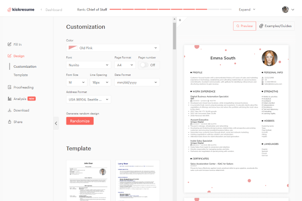 resume templates