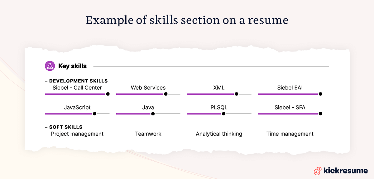 resume skills section example