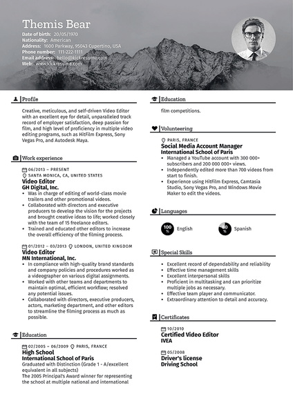Nature resume template made by Kickresume resume builder