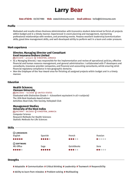 Reed resume template made by Kickresume resume builder