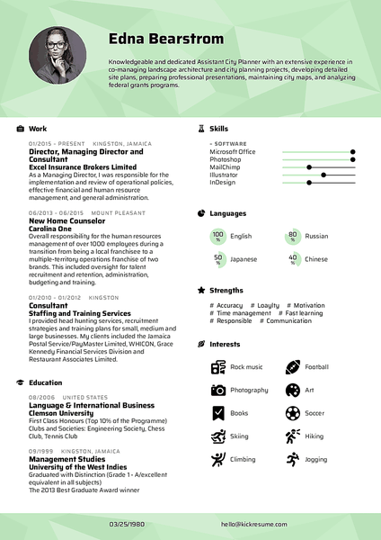 Preview of a beautiful customizable resume template for all levels of experience