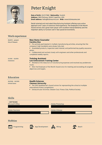 Preview of a free personal website template that you can use to upload your resume online and let employers come to you