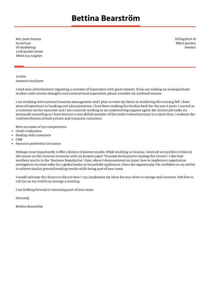 Cover-double-decker cover letter template made by Kickresume cover letter builder