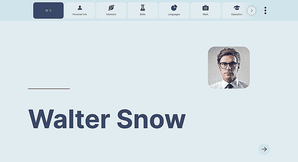Web-glider website template made by Kickresume website builder
