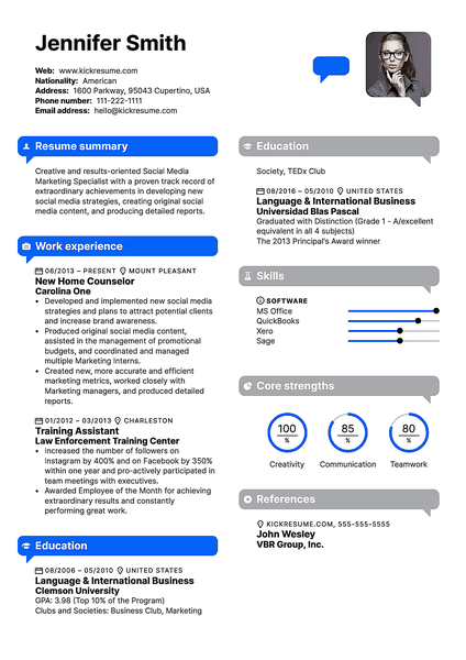 Preview of a cool resume template for college students, high school students, and entry level job seekers