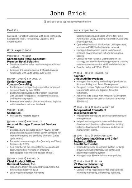Market Manager (Area Director) at Premium Retail Solutions Resume Sample
