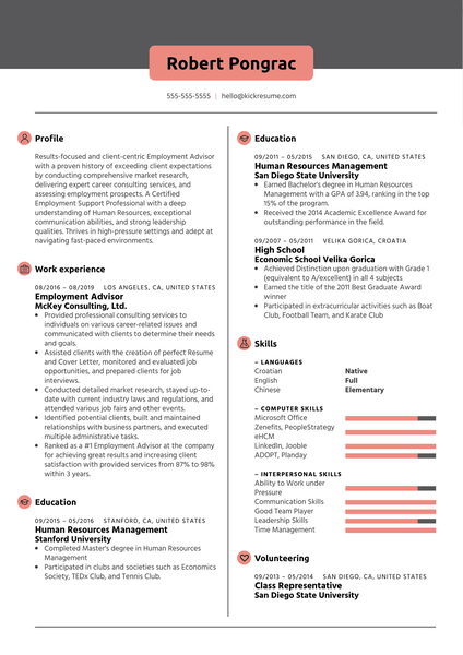 Employment Advisor Resume Sample