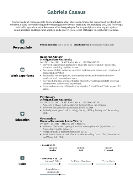 Medical School Resume Sample