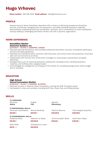 Beverage Server Resume Example