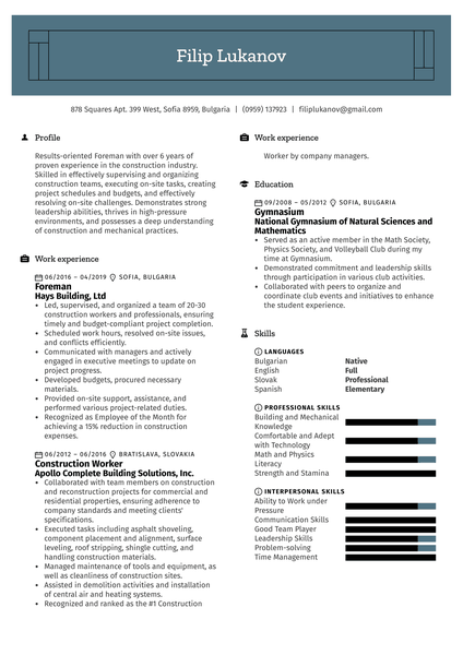 Bartender Resume Sample