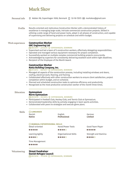 Waiter, Host Resume Sample