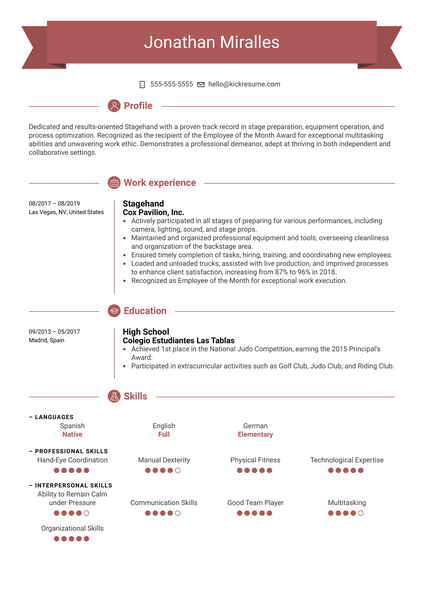 Sous Chef Resume Example