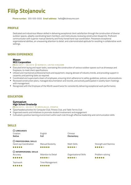 Free Restaurant Cook Resume Example