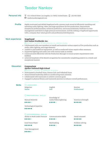 Laundry Aide Resume Example
