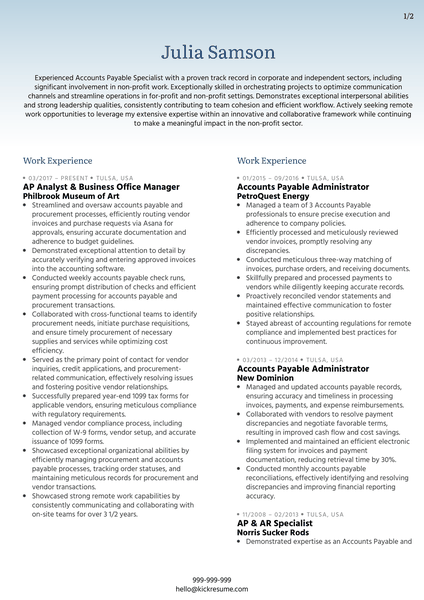 Staff Accountant at Trust for Public Land Resume Sample