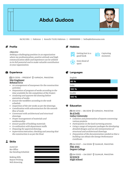 Assistant Civil Engineer Resume Sample