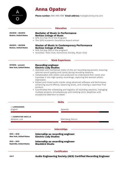 Sales Specialist Resume Example