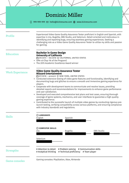 Sales Representative CV Example