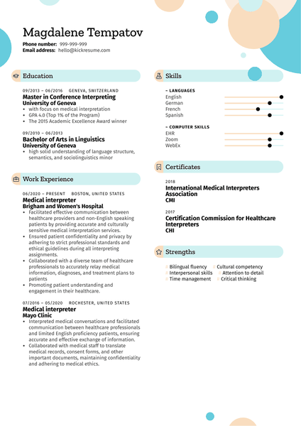 Part-Time Job Resume Example for a Teen