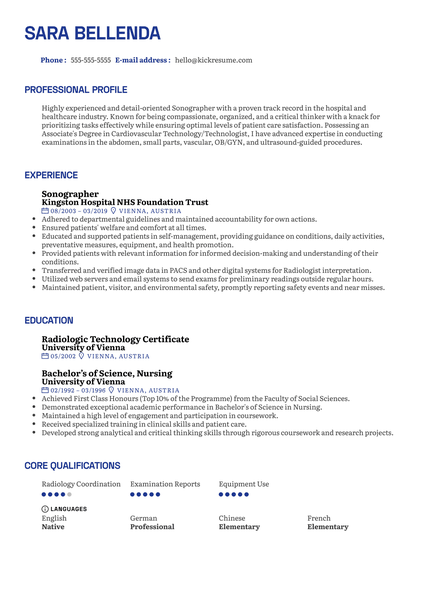 Business Student Resume Sample