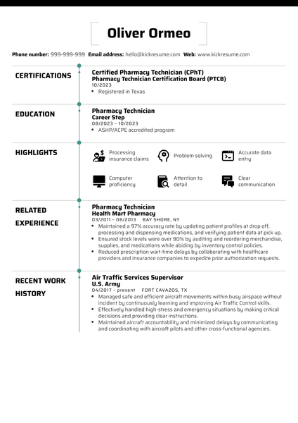 Pharmacy Technician at Costco Resume Sample