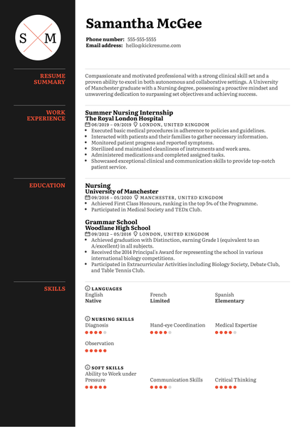 Student Resume Computer Science