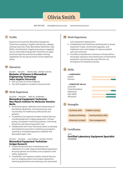 Dell Junior Product Line Manager Resume Template