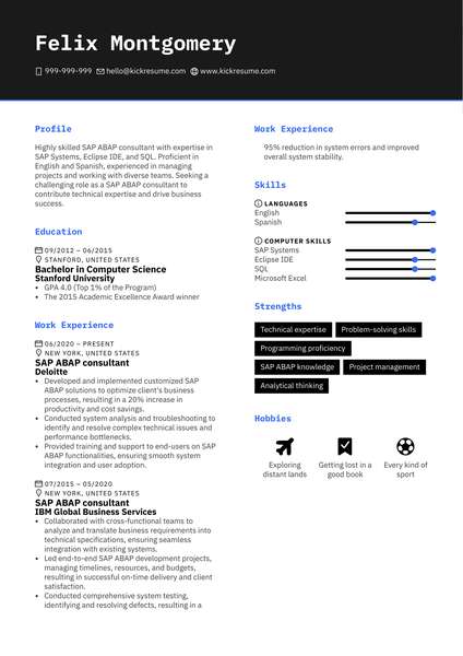 Senior Systems Analyst CV Sample