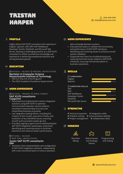 SAP XI/PI Consultants Resume Sample